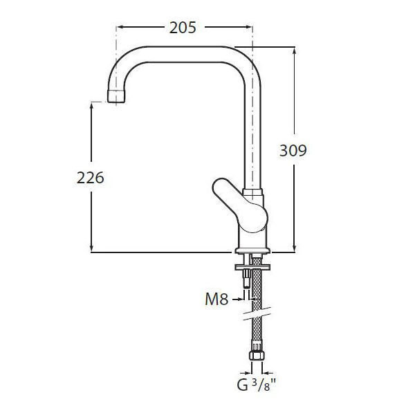 Кухненски смесител AROLA A5A846AC0K с въртящ се чучур