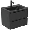 шкаф без мивка 60 cm с две чекмеджета, черен мат