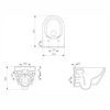 Схема на окачена тоалетна чиния Crea Oval Cersanit