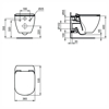 Конзолна тоалетна чиния  AquaBlade Tesi Ideal Standard схема