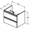 Схема на шкаф за баня Tesi 60см.Ideal Standard