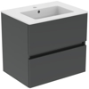 R0259TI EUROVIT+ Конзолен шкаф за мивка 60см с 2 чекмеджета, сив гланц - Ideal