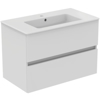 R0263WG EUROVIT+ Конзолен шкаф за мивка 80см с 2 чекмеджета, бял гланц - Ideal