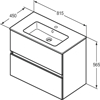 R0263TI EUROVIT+ Конзолен шкаф за мивка 80см с 2 чекмеджета, сив