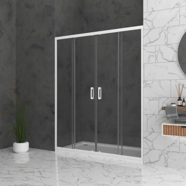 Душ кабина Bella W2 200см H195 прозрачно 6мм,бял профил