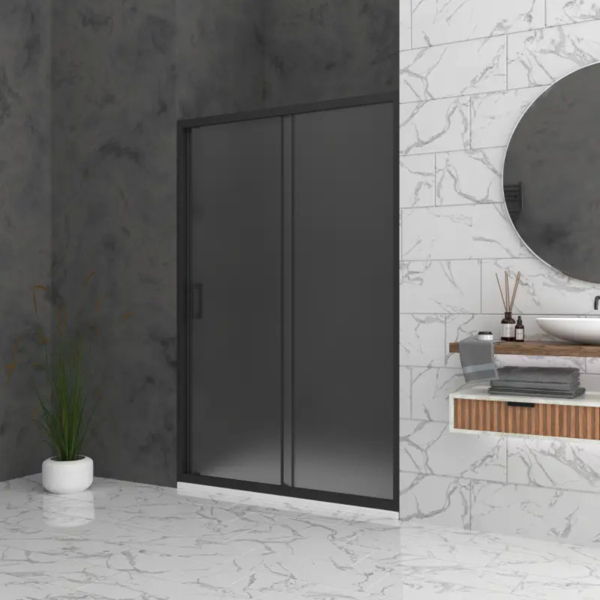 Душ кабина Bella W1 115см H195 мат 6мм, черен профил