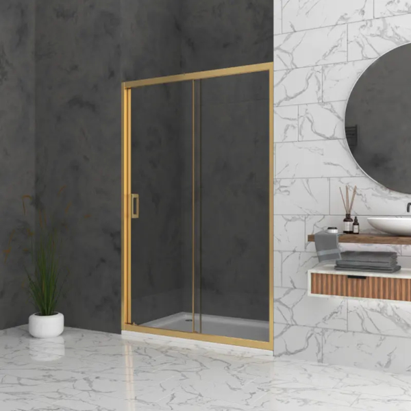 Душ кабина Bella W1 115см H195 прозрачно 6мм, златен профил