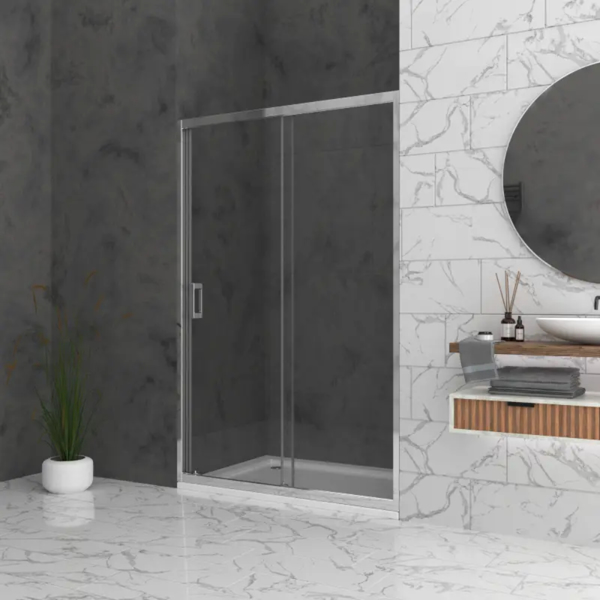 Душ параван Bella W1 125см H195 прозрачно 6мм, хром профил