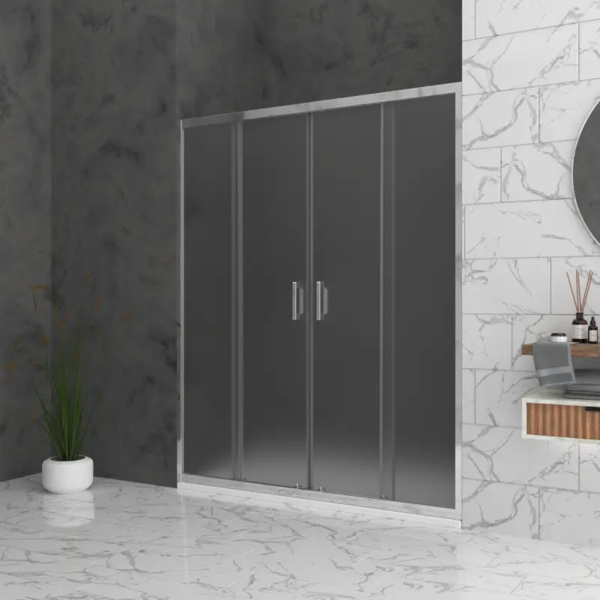 Душ параван с плъзгане Bella W2 155см H195 мат 6мм, хром профил