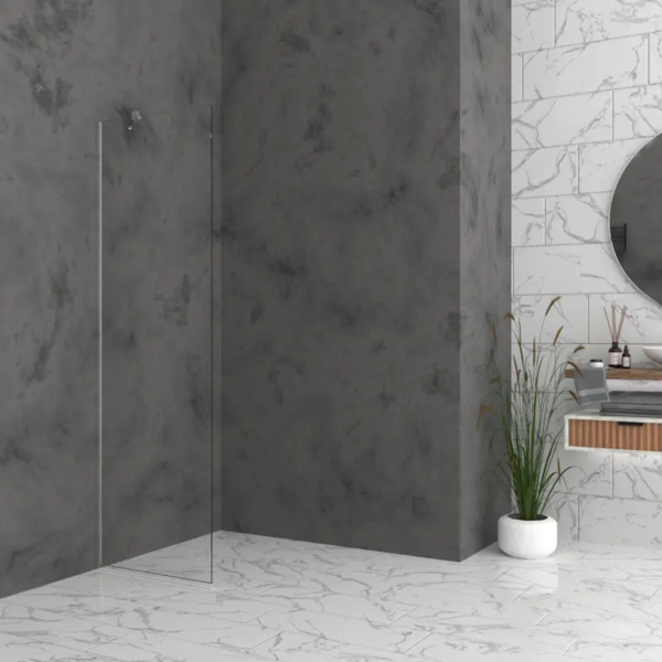 Душ параван статичен WalkIn 50см Н200 прозрачно 8мм, хром профил